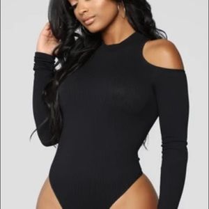 Black Arm Cut Out Body Suit